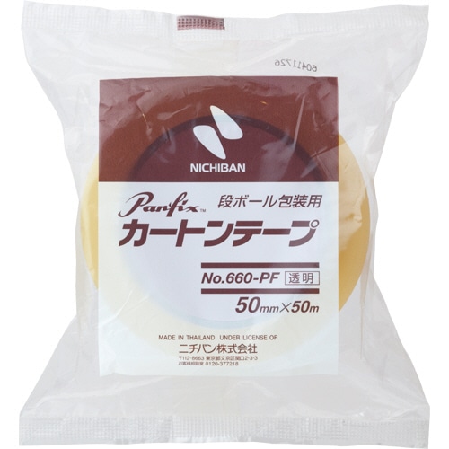 ニチバン　カートンテープ　No.660-PF　50mm×50m　透明　660PF-50　1巻（ご注文単位1巻）【直送品】