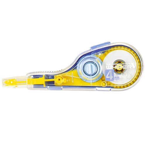 プラス　修正テープ　ホワイパーV　本体　4mm幅×10m　イエロー　WH-104T　1個（ご注文単位1個）【直送品】