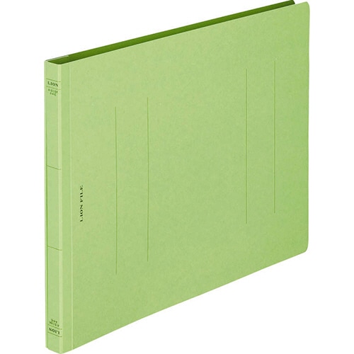 ライオン事務器 フラットファイル(環境) 樹脂押え具 A4ヨコ 150枚収容 背幅18mm 緑 A-519KA4E 1冊(ご注文単位1冊)【直送品】