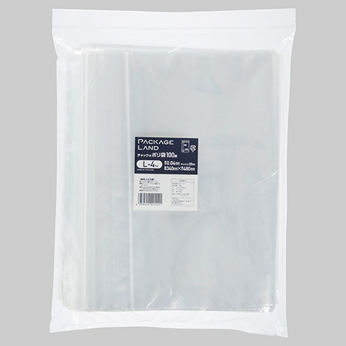 ショーエイコーポレーション　チャック付ポリ袋　ヨコ340×タテ480×厚み0.04mm　L-4TH　1パック（100枚）（ご注文単位1パック）【直送品】