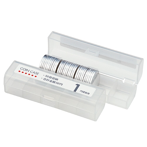 オープン工業　コインケース（50枚収納）　1円硬貨用　透明　M-1　1個（ご注文単位1個）【直送品】