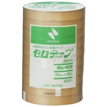 ニチバン　産業用セロテープ　大巻　15mm×50m　405-15x50　1パック（10巻）（ご注文単位1パック）【直送品】