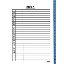 ライオン事務器　ファイル用インデックス　ABC見出し　A4　縦297×横210（＋12）mm　2・4穴　22枚組　136-81　1組（ご注文単位1組）【直送品】