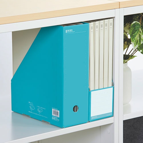 コクヨ ファイルボックス(NEOS) スタンドタイプ A4タテ 背幅102mm ネイビー フ-NEL450DB 1冊(ご注文単位1冊)【直送品】