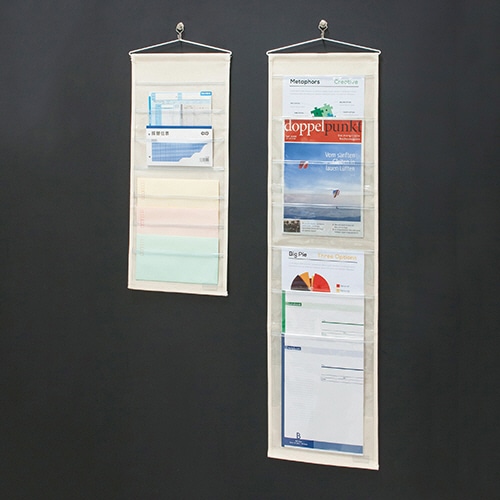 サキ　ウォールポケット　A4（7P）　キナリ　W-435　1個（ご注文単位1個）【直送品】