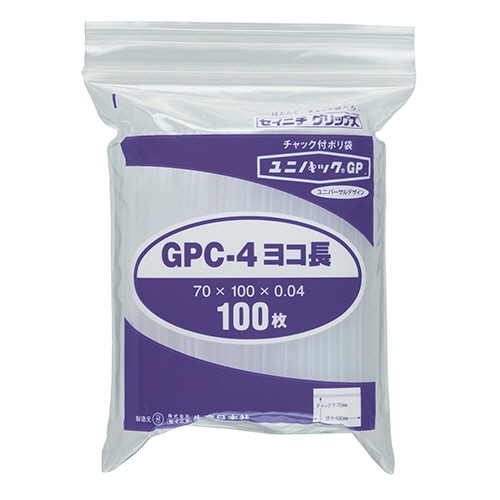 セイニチ　ユニパックGP　ヨコ長タイプ　ヨコ100×タテ70×厚み0.04mm　GPC-4ヨコナガ　1パック（100枚）（ご注文単位1パック）【直送品】