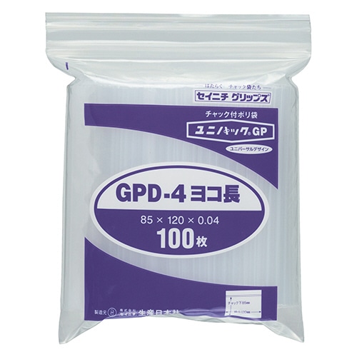 セイニチ　ユニパックGP　ヨコ長タイプ　ヨコ120×タテ85×厚み0.04mm　GPD-4ヨコナガ　1パック（100枚）（ご注文単位1パック）【直送品】