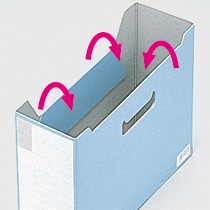 ライオン事務器 ボックスファイル ダンボール製 A4ヨコ型ピッタリサイズ 背幅102mm グリーン BF-432D 1冊(ご注文単位1冊)【直送品】