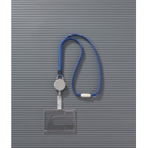 ライオン事務器　つりさげ名札　ヨコ型　ハードタイプ　平ひも　ブルー　N-200SR　1個（ご注文単位1個）【直送品】