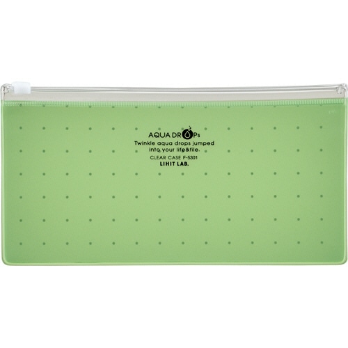 リヒトラブ　AQUA　DROPs　クリヤーケース　PEN（通帳）　黄緑　F-5301-6　1枚（ご注文単位1枚）【直送品】