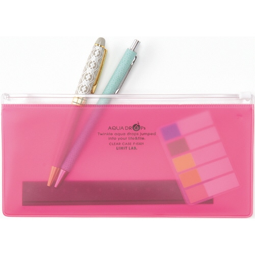 リヒトラブ AQUA DROPs クリヤーケース PEN(通帳) 青 F-5301-8 1枚(ご注文単位1枚)【直送品】