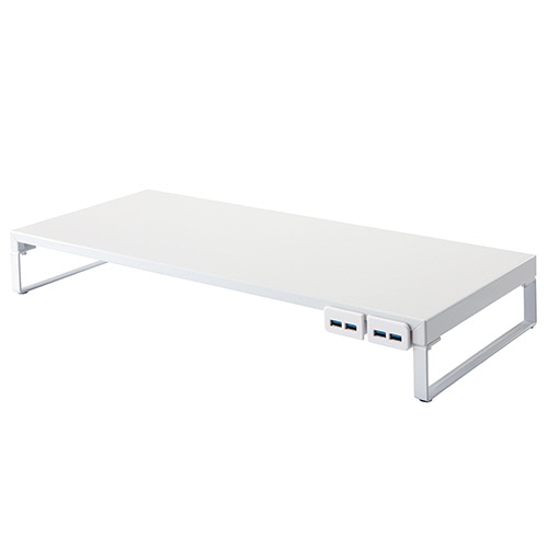 リヒトラブ 机上台 USBハブ付 幅590mm 白 A-7334-0 1台(ご注文単位1台)【直送品】