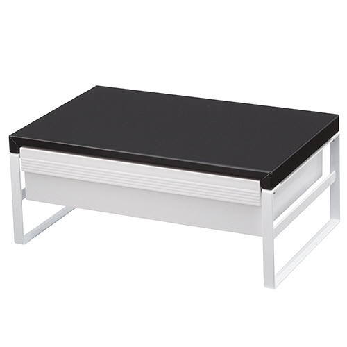 リヒトラブ 机上台 引出し付ハイタイプ 幅390mm 黒 A-7342-24 1台(ご注文単位1台)【直送品】