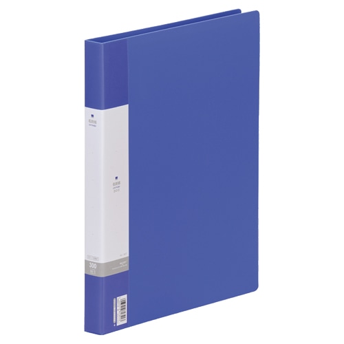 リヒトラブ　リクエスト　名刺帳（ポケット交換タイプ）　A4タテ　30穴　300カード　ヨコ入れ　青　G8801-8　1冊（ご注文単位1冊）【直送品】