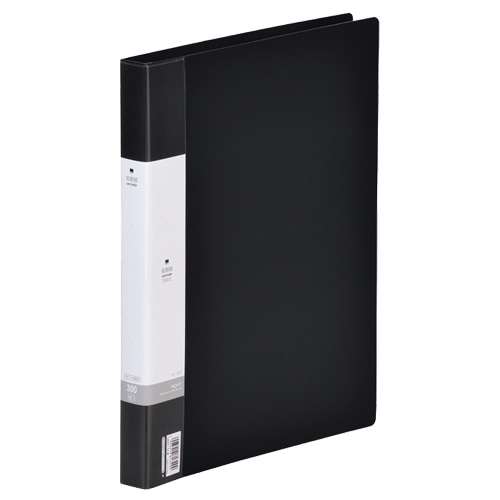 リヒトラブ　リクエスト　名刺帳（ポケット交換タイプ）　A4タテ　30穴　300カード　ヨコ入れ　黒　G8801-24　1冊（ご注文単位1冊）【直送品】