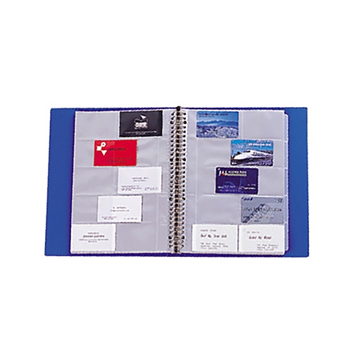 リヒトラブ リクエスト 名刺帳(ポケット交換タイプ) A4タテ 30穴 500カード ヨコ入れ 青 G8802-8 1冊(ご注文単位1冊)【直送品】