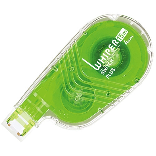 プラス　修正テープ　ホワイパースイッチ　本体　4mm幅×15m　グリーン　WH-1514　1個（ご注文単位1個）【直送品】