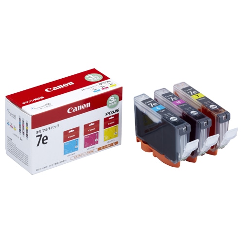 キヤノン　インクタンク　BCI-7e／3MP　3色マルチパック　1018B004　1箱（3個：各色1個）（ご注文単位1箱）【直送品】