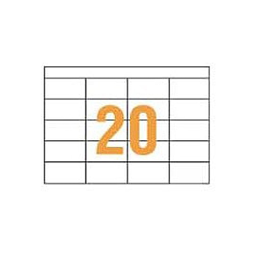 ライオン事務器 PPCタックラベル A4判 74.3×38mm(20片入) PPC-20 1箱(100シート)(ご注文単位1箱)【直送品】