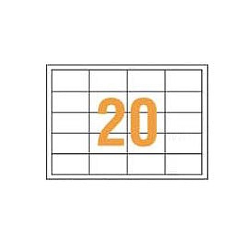 ライオン事務器 PPCタックラベル A4判 68.58×38.1mm(20片入) PPC-20F 1箱(100シート)(ご注文単位1箱)【直送品】