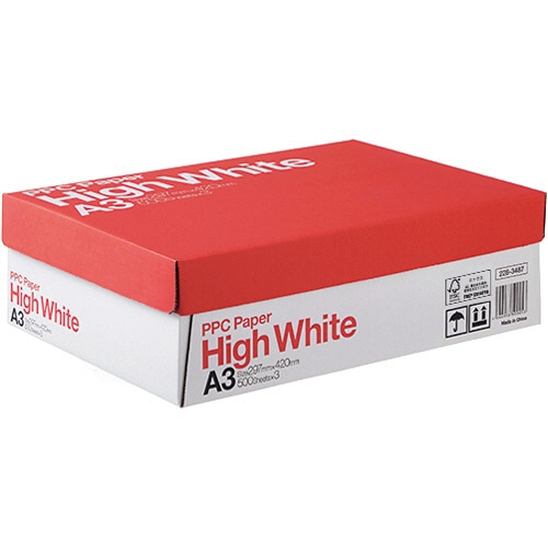 PPC　PAPER　High　White　A3　1箱（1500枚：500枚×3冊）（ご注文単位1箱）【直送品】