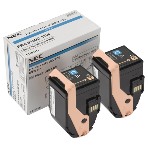 NEC　トナーカートリッジ　シアン　PR-L9100C-13W　1箱（2個）（ご注文単位1箱）【直送品】