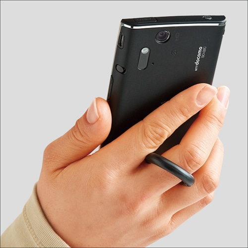 サンワサプライ フィンガーストラップ ブラック DG-ST37BK 1個(ご注文単位1個)【直送品】