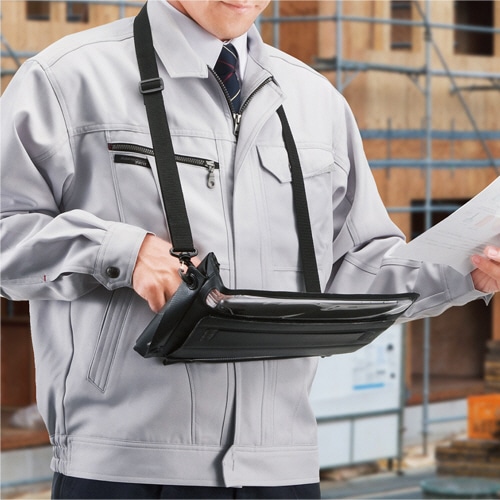 サンワサプライ タブレット防水防塵ケース スタンド・ショルダーベルト付 10.1型まで対応 ブラック PDA-TABWPST10BK 1個(ご注文単位1個)【直送品】