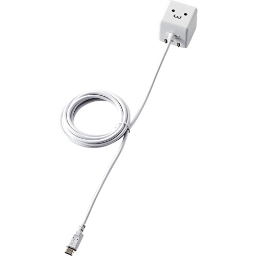 エレコム　ケーブル一体型スマホ用AC充電器（高寿命・1A）　ホワイトフェイス　1.5m　MPA-ACMAC155WF　1個（ご注文単位1個）【直送品】