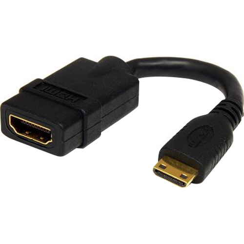 StarTech.com ハイスピードHDMI-ミニHDMI変換アダプタケーブル 12cm HDMI(メス)-mini HDMI(オス) ブラック HDACFM5IN 1本(ご注文単位1本)【直送品】