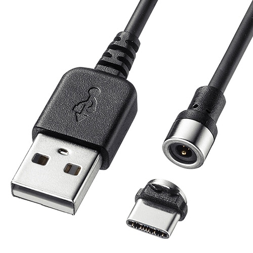 サンワサプライ　Magnet脱着式USB　Type-Cケーブル　ブラック　1m　KU-MMGCA1K　1本（ご注文単位1本）【直送品】