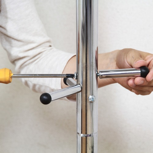 不二貿易　パイプポールハンガー　幅510×奥行440×高さ1760mm　クロム　FB-176NCR　1台（ご注文単位1台）【直送品】