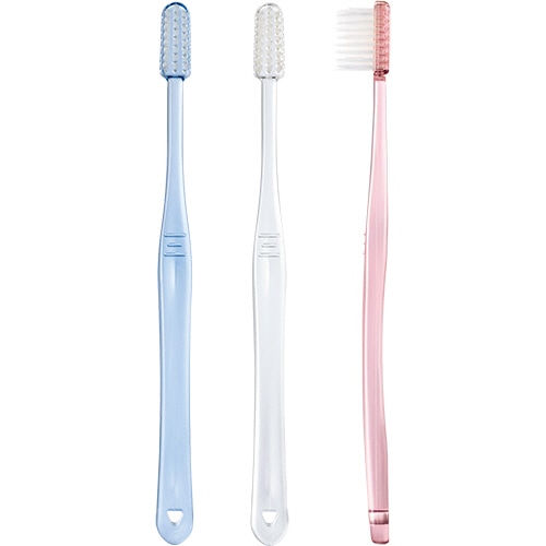 アイテック 業務用片テーパーハブラシ 3色(ピンク、クリア、ブルー)各色20本 1箱(60本)(ご注文単位1箱)【直送品】