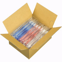 アイテック 業務用片テーパーハブラシ 3色(ピンク、クリア、ブルー)各色20本 1箱(60本)(ご注文単位1箱)【直送品】