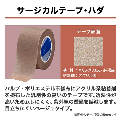 ニチバン サージカルテープ・ハダ No.25 25mm×9m STH25 1箱(12巻)(ご注文単位1箱)【直送品】