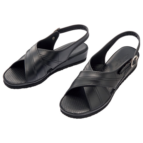 山一　スタンダードクロスサンダル　黒　Lサイズ　10-BK-L　1足（ご注文単位1足）【直送品】