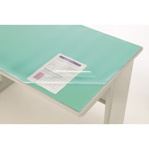 ライオン事務器　デスクマット　PVC製　光沢仕上　ダブル（グリーンマット付）　1390×690×1.8mm　No.147N　1枚（ご注文単位1枚）【直送品】