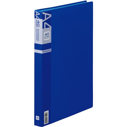 ライオン事務器　クリアーブック　MINANO（ミナノ）　A4タテ　40ポケット　背幅26mm　ブルー　CR-40M　1冊（ご注文単位1冊）【直送品】