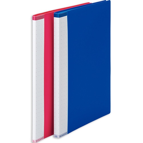 ライオン事務器　クリアーブック　MINANO（ミナノ）　A4タテ　40ポケット　背幅26mm　ブルー　CR-40M　1冊（ご注文単位1冊）【直送品】