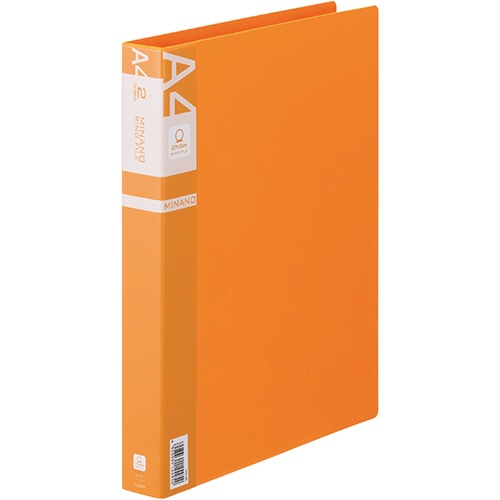 ライオン事務器　リングファイル　MINANO（ミナノ）　A4タテ　2穴　200枚収容　背幅35mm　オレンジ　RF-223M　1冊（ご注文単位1冊）【直送品】