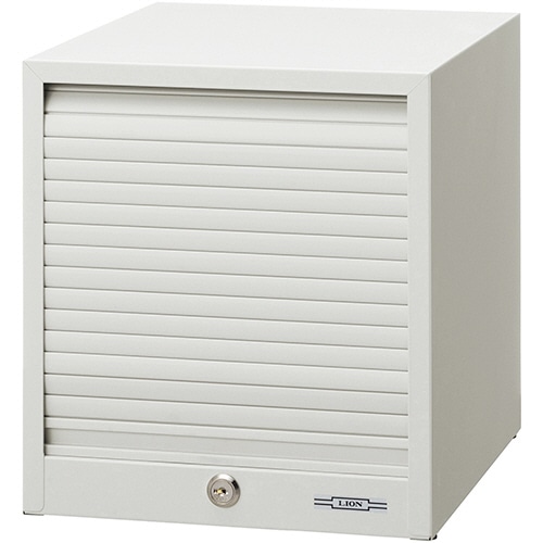 ライオン事務器　シャッター扉付レターケース　A4タテ　5段　ライトグレー　No.135PT　1台（ご注文単位1台）【直送品】
