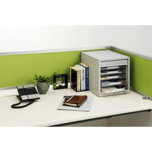 ライオン事務器 シャッター扉付レターケース A4タテ 5段 ライトグレー No.135PT 1台(ご注文単位1台)【直送品】