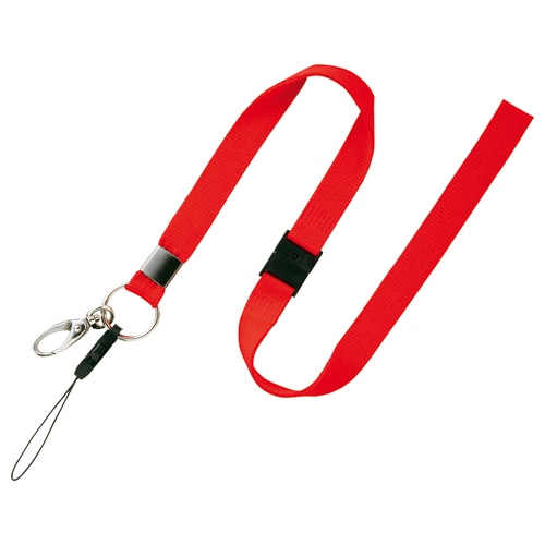 オープン工業　名札用ストラップ　幅広無地　赤　NB-205-RD　1本（ご注文単位1本）【直送品】