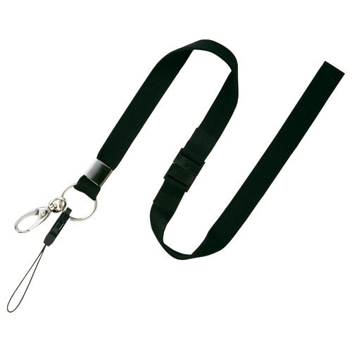 オープン工業　名札用ストラップ　幅広無地　黒　NB-205-BK　1本（ご注文単位1本）【直送品】