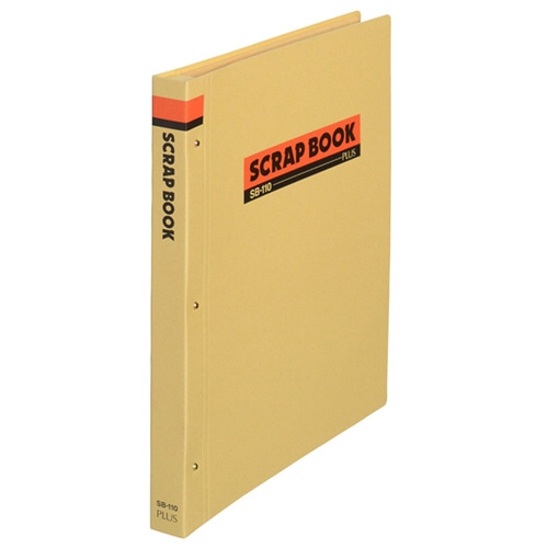 プラス スクラップブック(両面クラフト紙) A4タテ 台紙30枚付 背幅25mm SB-110 1冊(ご注文単位1冊)【直送品】
