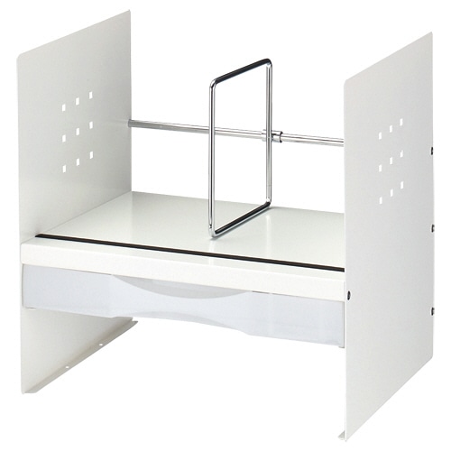 トヨダプロダクツ　ブックスタンド（引き出し付）　ホワイト　BSST-032HC　1台（ご注文単位1台）【直送品】