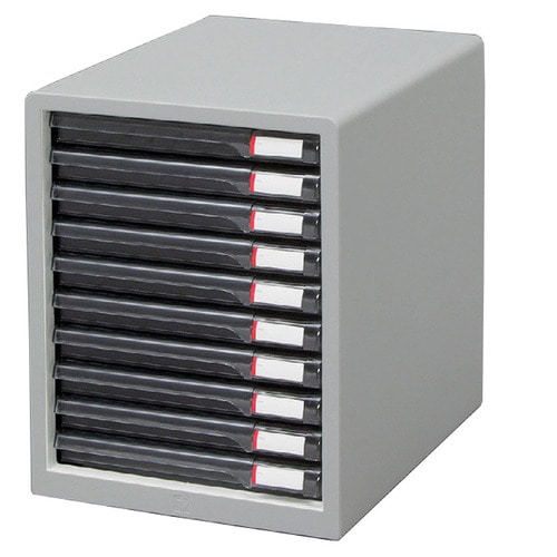 アイリスオーヤマ　レターケース　A4タテ　スリム10段　ライトグレー　L-10SR　1台（ご注文単位1台）【直送品】