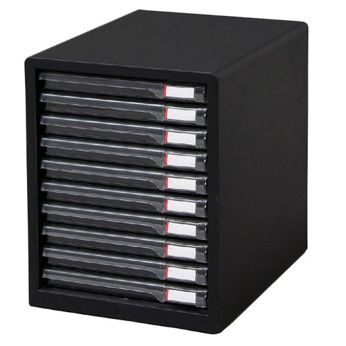 アイリスオーヤマ　レターケース　A4タテ　スリム10段　ダークグレー　L-10SR　1台（ご注文単位1台）【直送品】