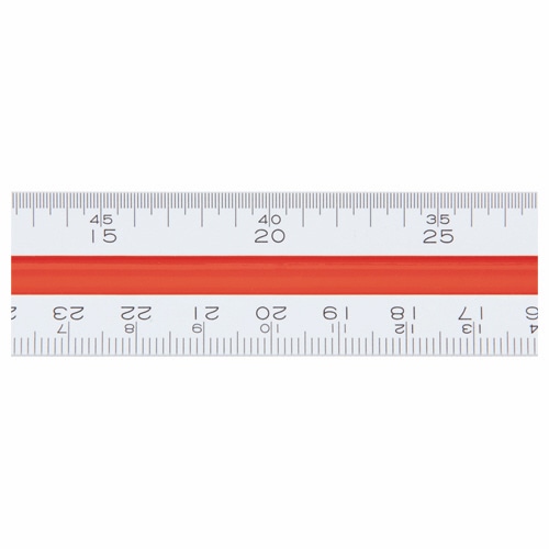 ライオン事務器 三角スケール 一般用 副尺付き 300mm No.505 1個(ご注文単位1個)【直送品】