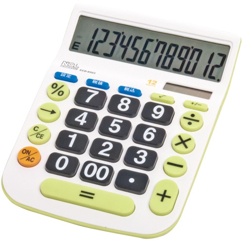 ナカバヤシ　電卓　デスクトップ大型キータイプ　L　12桁　ECD-8503G　1台（ご注文単位1台）【直送品】